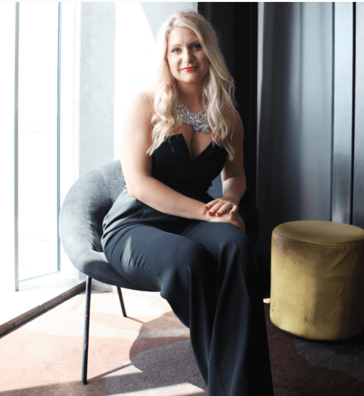 Emily Williams sitting in a chair in Sydney Australia
