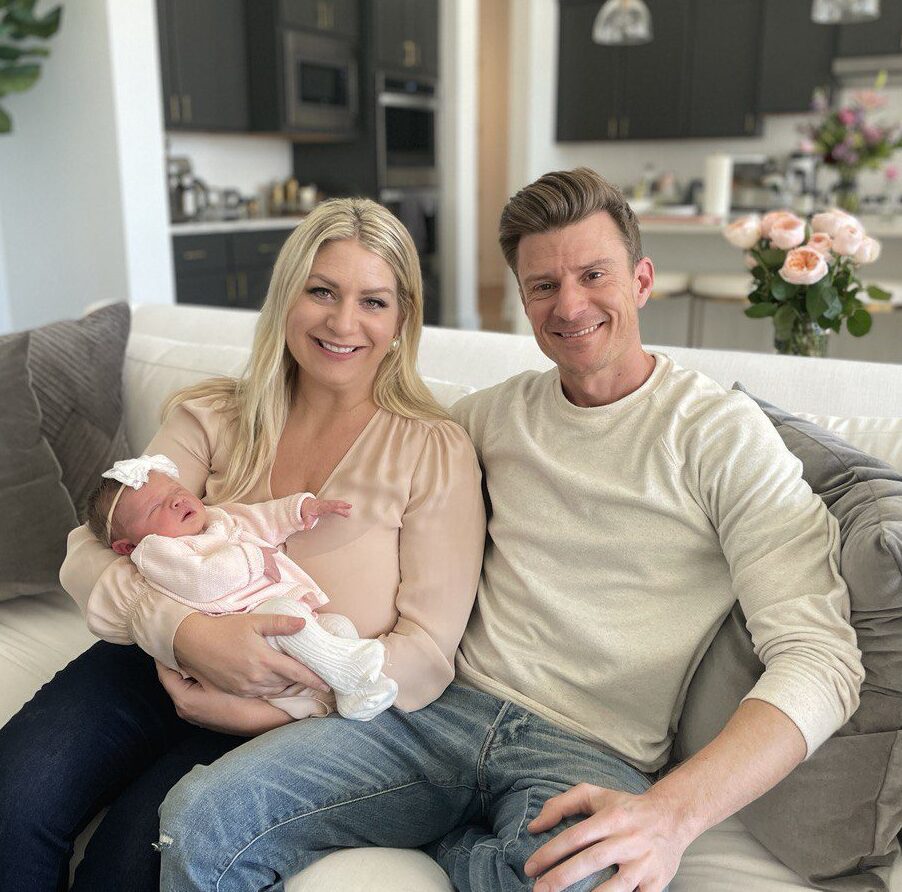 Emily and James Williams with their daughter